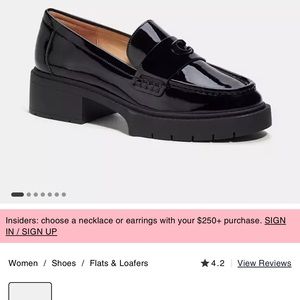 Coach Leah Loafers, patent leather black